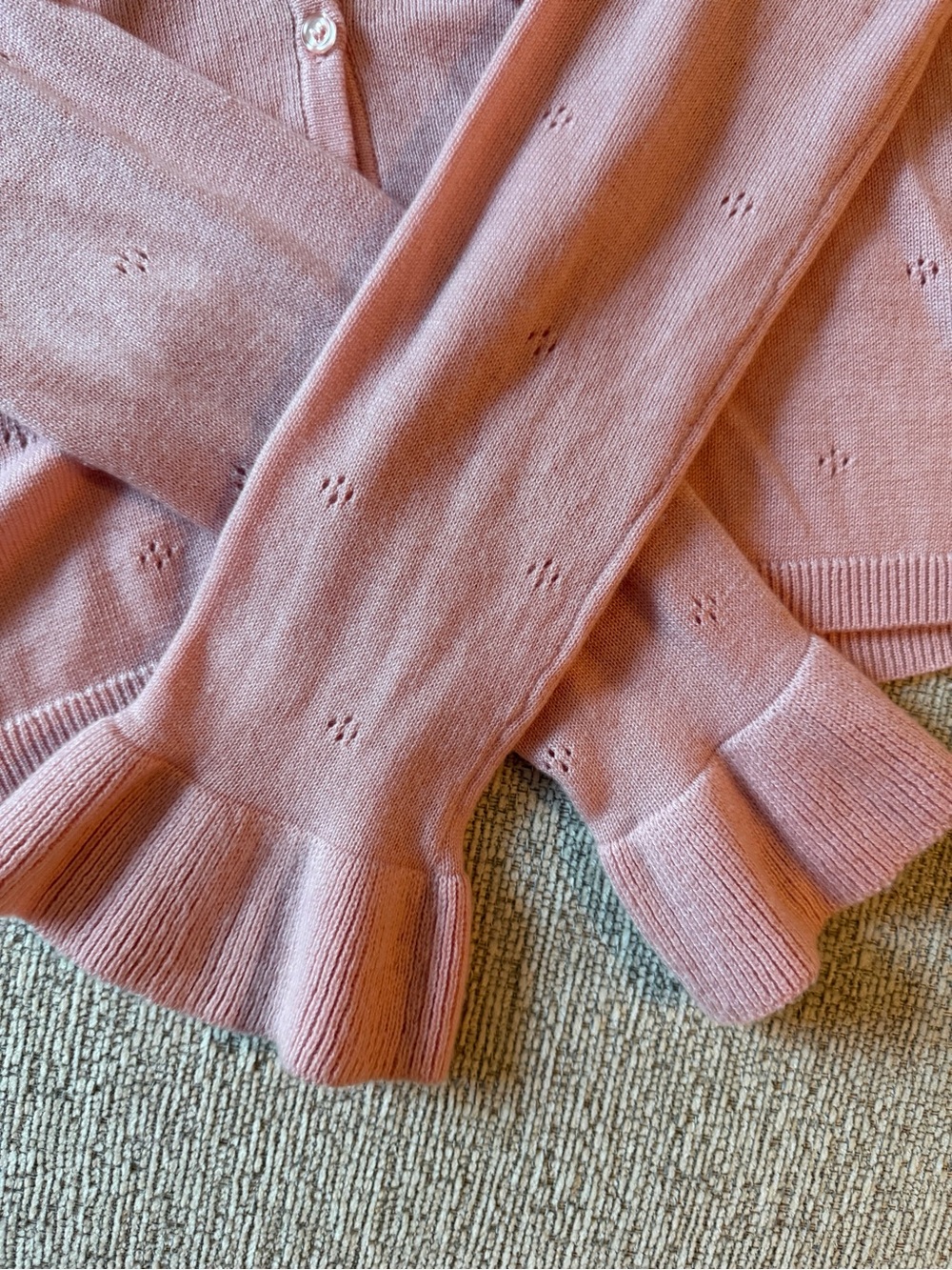 Pink Ruffle Tie Cardigan - Picture 3 of 4